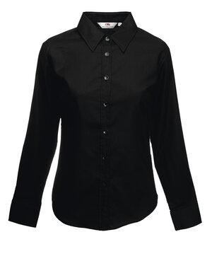 Fruit of the Loom SS001 - Feminin pasform langærmet Oxford skjorte