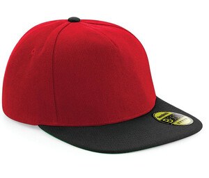 Beechfield BF660 - Flat Visir Snapback hætte Classic Red/Black