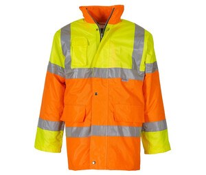 Yoko YK303 - Høj synlighed kontrasterende parka Hi Vis Yellow / Hi Vis Orange