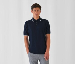 B&C BC430 - Bomulds poloshirt med kontrastkrave og ærmer