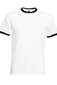 Fruit of the Loom SC245 - Ringer herre T-shirt 100% bomuld White/Black